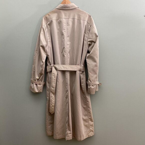 VTG Christian Dior Monsieur Trench Coat Mens 42L Beige Belted Lined Raincoat 80s - Picture 2 of 16